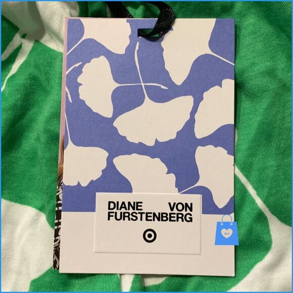 2X - Womens Halter Ginkgo Green Jumpsuit - DVF TGT - Green White - Picture 5 of 6